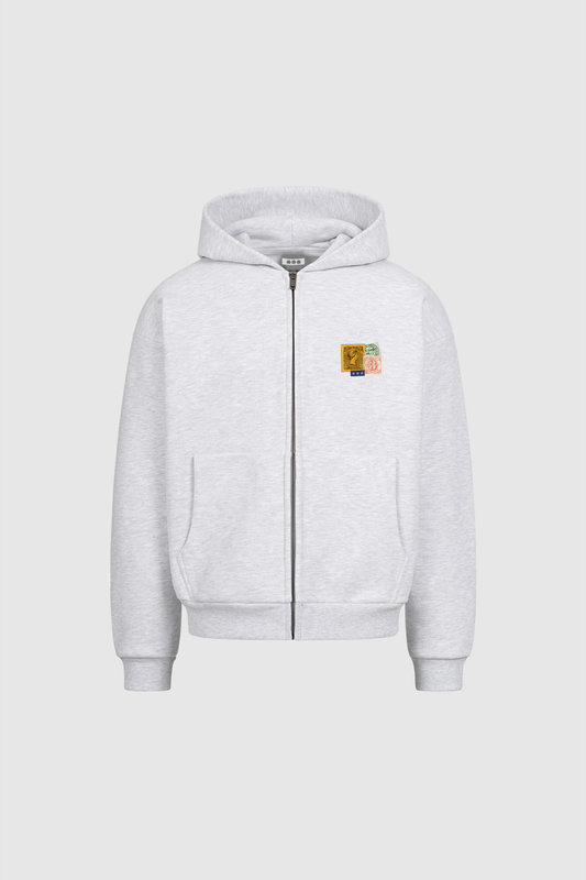 Postcard Zipper Heather Grey