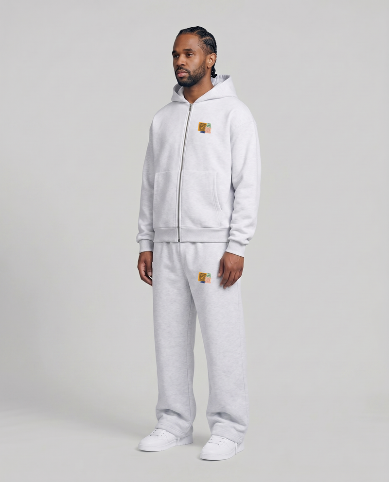 Postcard Zipper Heather Grey